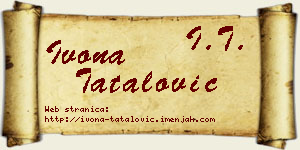 Ivona Tatalović vizit kartica